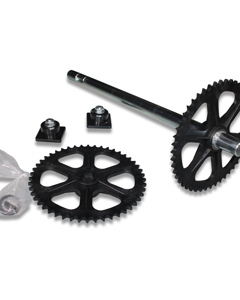 Shaft f/dosing wheel w/2 x gear 48t IW=358mm f/elev ST